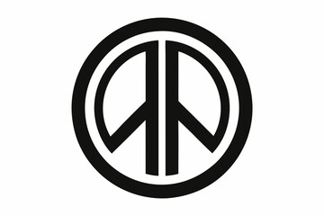 peace symbol silhouette line art vector illustration with a white background