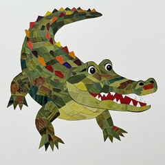 Fototapeta premium Fun Alligator Mosaic Art Project Colorful and Educational for Kids