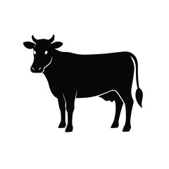 silhouette of a cow
