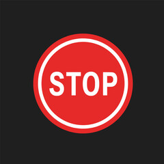 Set of Stop street icon collection. Stop hand sign with text. Red stop sign. Vector Illustration.