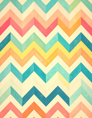 A colorful chevron pattern featuring various pastel hues arranged in a zigzag design, creating a vibrant and eye-catching visual effect