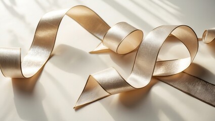 Background of a Christmas ribbon banner with space for design