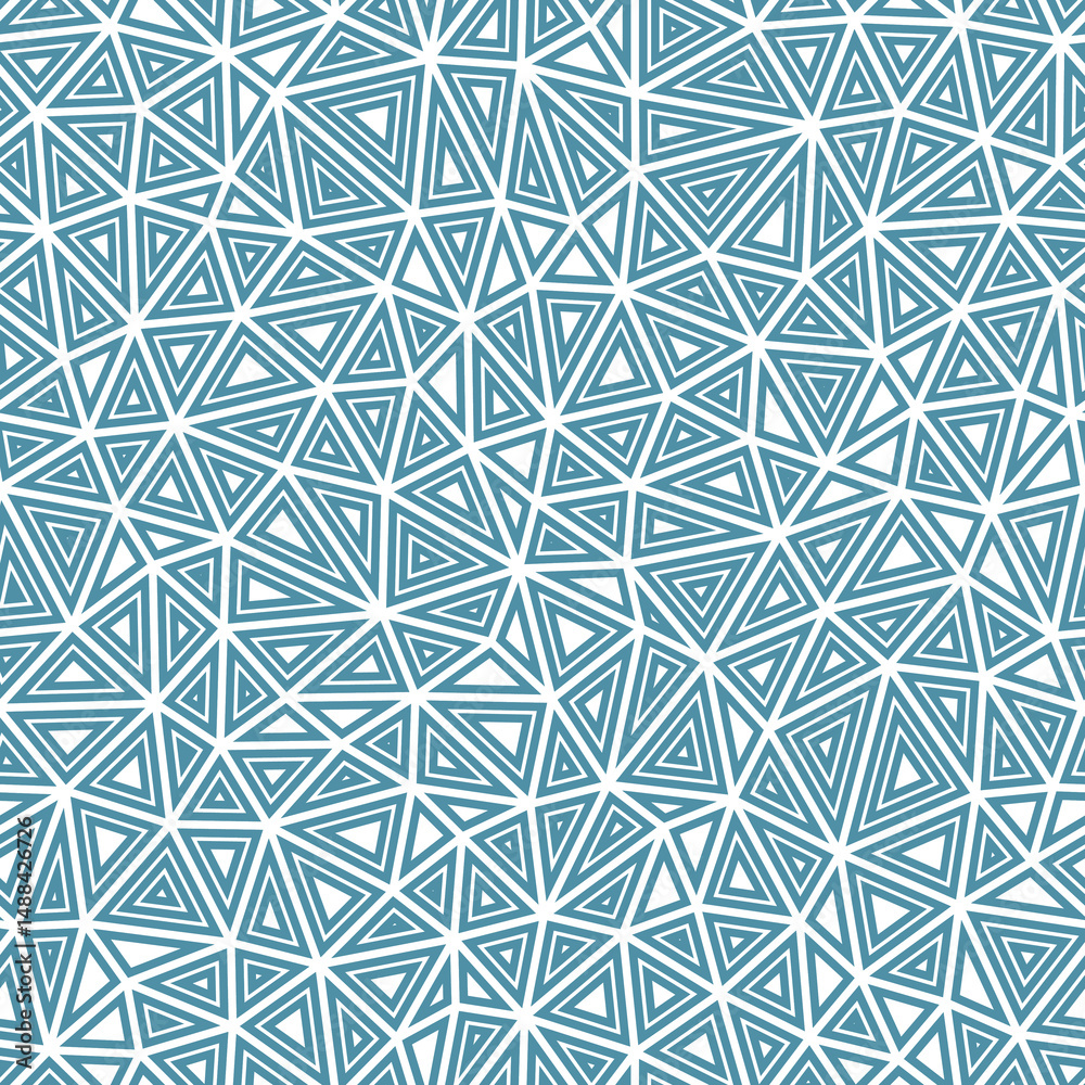 Poster mosaic triangles shapes background. multiple repeated inner triangles. compact shape size. solid col