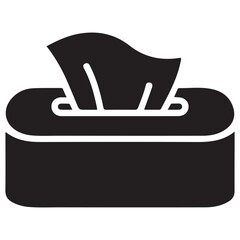 Tissue box icon pack Vector black silhouette. with white background