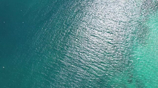 Otranto - Italy, Apulia - opening aerial view of the harbor bay with a view of the southern coastal landscape on the Adriatic Sea