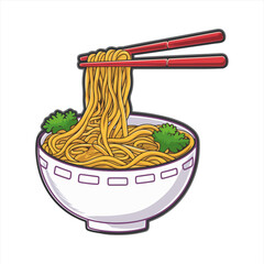 Digital drawing of a bowl of ramen noodles