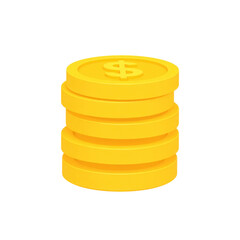 A stack of shiny gold coins with a dollar sign on top