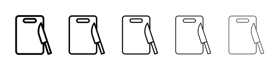 Cutting board with knife concept. graphic design, logo, Web, UI.