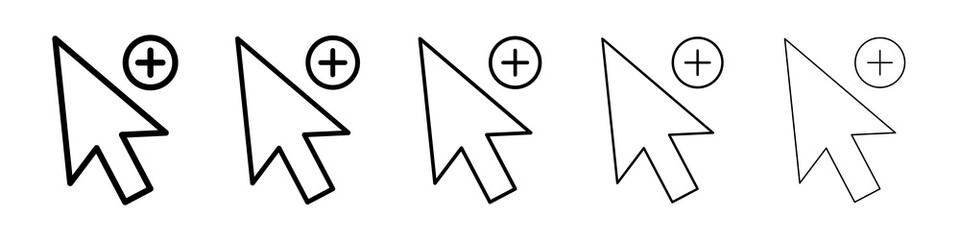 Cursor plus icon concept. graphic design, logo, Web, UI.