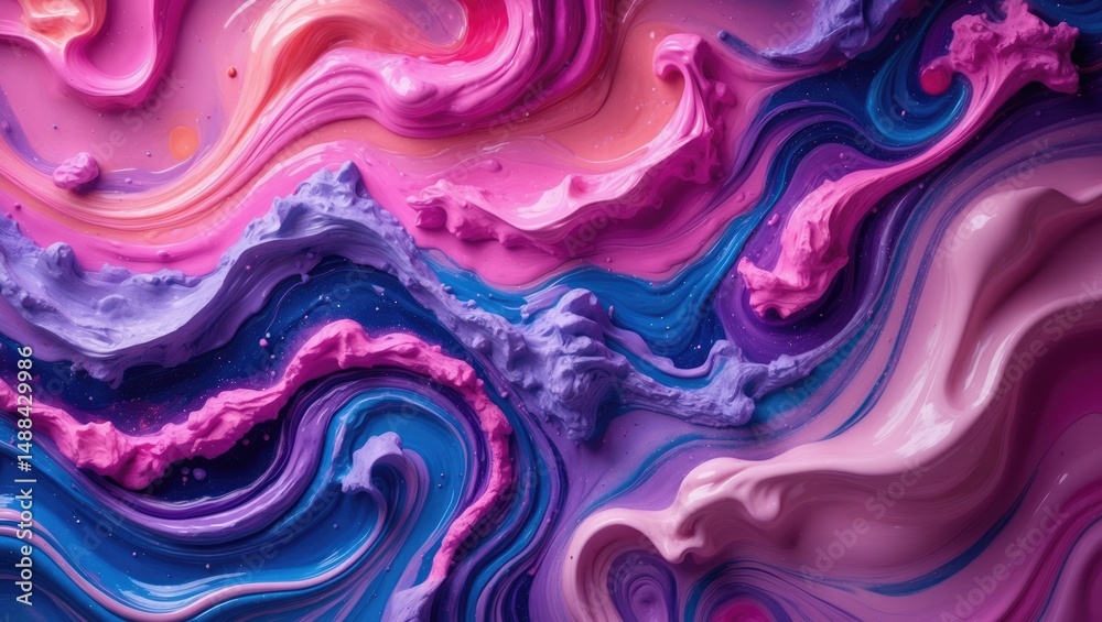 Poster abstract color background with paint patterns.