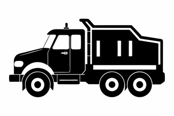 snow plow truck silhouette line art vector illustration with a white background