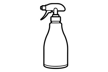 spray bottle silhouette line art vector illustration with a white background