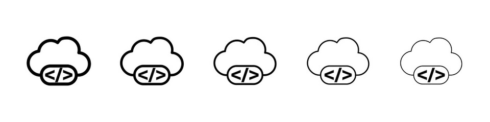 Cloud code icon concept. graphic design, logo, Web, UI.