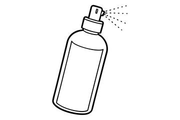 spray bottle silhouette line art vector illustration with a white background