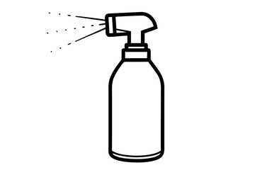 spray bottle silhouette line art vector illustration with a white background