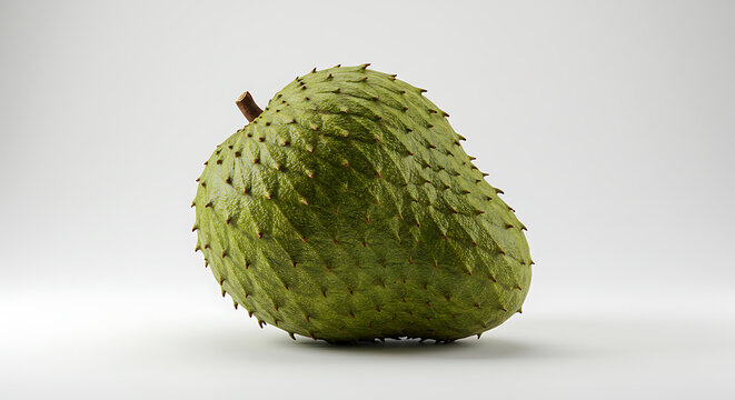 Exotic Green Soursop Fruit on White Background - Studio Shot