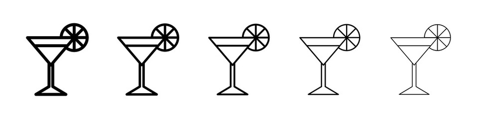 Citrus Martini glass icon concept. graphic design, logo, Web, UI.