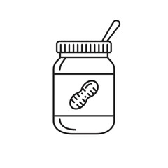 Peanut butter jar icon with spoon