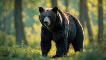 Fototapeta premium forest dwelling black bear