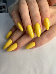 Yellow gel nail polish