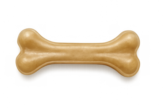 Realistic dog bone treat isolated on transparent background, perfect for pet food or animal care projects