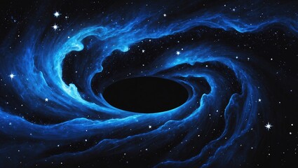 Background image of deep space with black holes and vivid graphics including water waves, clouds, night sky, universe, galaxy, and planets in a science fiction theme