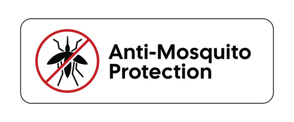 Anti-Mosquito Protection Label &ndash; Pest Repellent Indicator &ndash; High Quality Vectorial Graphic