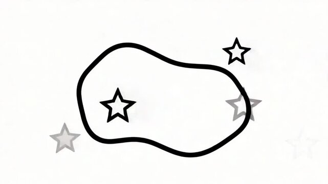Multiple twinkling stars scattered across outline 2D object doodle animation. Starry sky monochrome linear drawing 4K . Cosmic theme. Celestial inspiration animated item isolated on white
