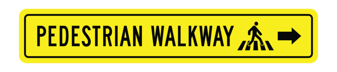 Pedestrian Walkway Right Direction Sign – Guide for Safe Foot Traffic – High Quality Vectorial Graphic