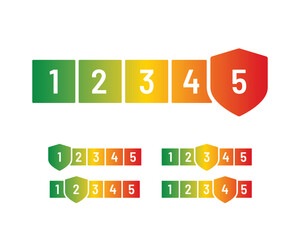 Protection Level Label – Degree of Intensity and Safety Rating – High Quality Vectorial Graphic