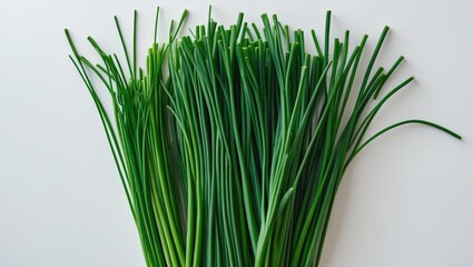 Vietnamese garlic chives herb bundle with natural background