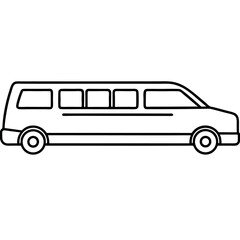 Simple Vector Limousine Bus Icon for Premium Transportation Services