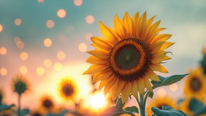 Obraz premium Macro shot of sunflower flowers with vibrant yellow color and delicate petals