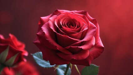 Obraz premium Stunning closeup of a red rose bloom