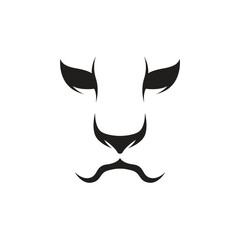 silhouette of male lion face logo vector