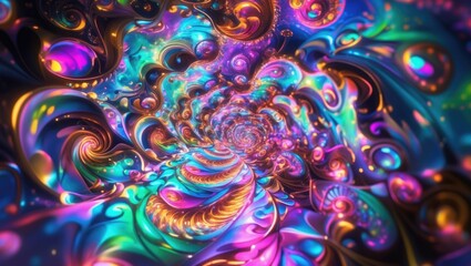 Decorating photos with vibrant colors and trippy fractal geometry.