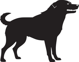 black and white silhouette tattoo of dog