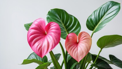 Anthurium sweet dream flower, Flamingo flower isolated on background with clipping path