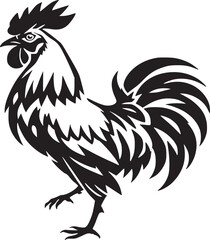black silhouette rooster tattoo