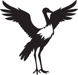 black outline silhouette stork