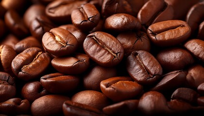 Fototapeta premium a close up shot of roasted coffee beans