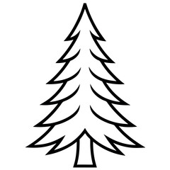 Pine Tree Silhouette Vector – Simple Line Drawing with Nature Feel