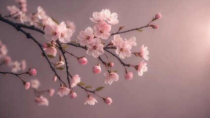 Cherry blossoms and sakura flowers on a scenic background