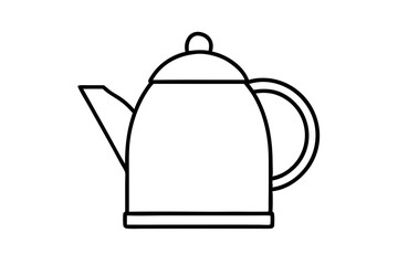 kettle icon silhouette line art vector illustration with a white background