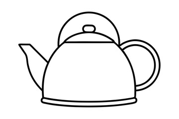 kettle icon silhouette line art vector illustration with a white background