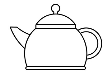 kettle icon silhouette line art vector illustration with a white background