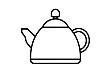 kettle icon silhouette line art vector illustration with a white background