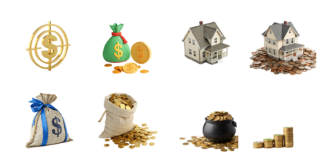 neatly stacked golden coins bitcoin sit Gold coins stack isolated on white background. many money or golden coins and white background