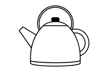 kettle icon silhouette line art vector illustration with a white background
