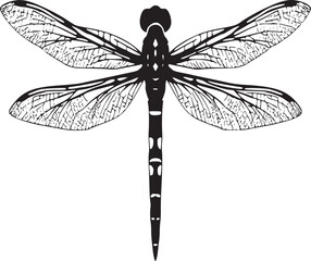 black outline silhouette dragonfly